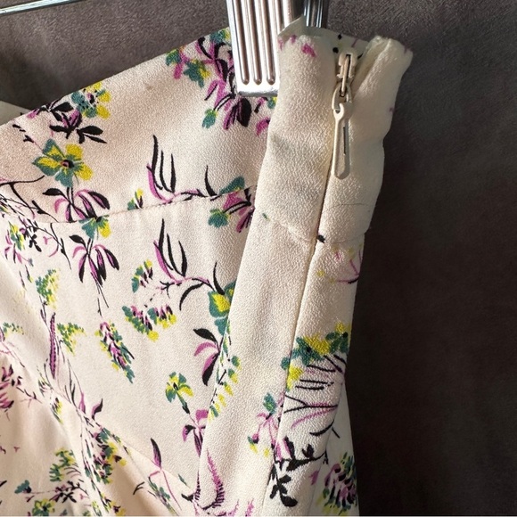 Topshop Floral Ruffle Mini Skirt Tiered Ivory Multi Cottagecore US 6 - Picture 8 of 10